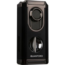 Quantoro 3 Torch Pürmüz V-Cut Siyah Metal Puro Çakmağı - TRZ1209