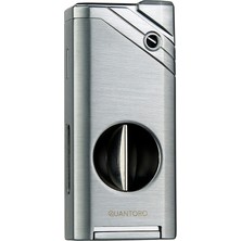 Quantoro Tek Torch Pürmüz V-Cut Gümüş Metal Puro Çakmağı - TRZ1122