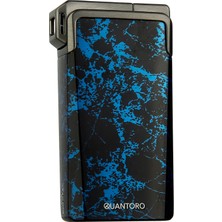 Quantoro Tek Torch Pürmüz / Soft Flame Mavi Desenli Metal Puro Çakmağı - TRZ1196