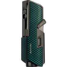 Quantoro Tek Torch Pürmüz Delicili/iğneli Yeşil Karbon Metal Puro Çakmağı - TRZ1110