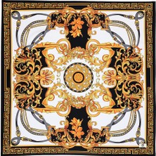 QEF Desenli Twill Ipek Eşarp Ema