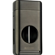 Quantoro Üç Torch V Kesicili Gunmetal Metal Puro Çakmağı - TRZ1132