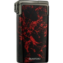 Quantoro Tek Torch Pürmüz / Soft Flame Kırmızı Desenli Metal Puro Çakmağı - TRZ1195