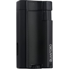 Quantoro Çift Torch Pürmüz Siyah Metal Puro Çakmağı - TRZ1078