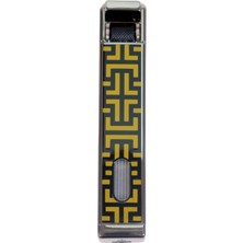 Parmida Tek Torch Pürmüz Siyah-Sarı Desenli Metal Puro Çakmağı - TR9224