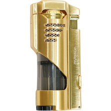 Parmida 3 Torch Pürmüz Delicili Gold Metal Puro Çakmağı - TR9484