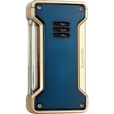 Quantoro Tek Torch Pürmüz Mavi-Gold Metal Puro Çakmağı - TRZ1021