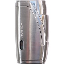 Parmida Çift Torch Pürmüz Gümüş Metal Puro Çakmağı - TR9207