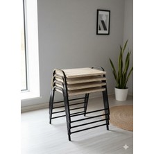 Sofex 4'lü Tepsi Model Modern Sehpa( Siyah Traverten )