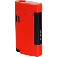 Guevara Tek Torch Pürmüz Kırmızı-Siyah Metal Puro Çakmağı - TR7176
