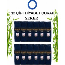 Abani Classic Diabet Bambu Erkek Şeker Diyabet Çorabı Dikişsiz Burunlu Sıkmayan Rahat Lastikli  Çorap 12 Çift