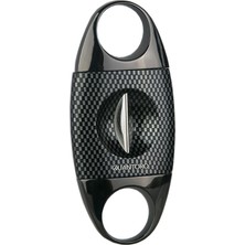 Quantoro Gunmetal Karbon Desenli Metal V-Cut Puro Makası Kesici - TRZ2004