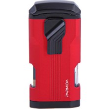 Parmida Üç Torch Pürmüz Kırmızı-Siyah Puro Çakmağı - TR4662
