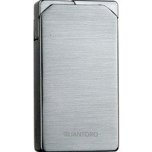 Quantoro Çift Torch Pürmüz Delicili Gümüş Metal Puro Çakmağı - TRZ1194