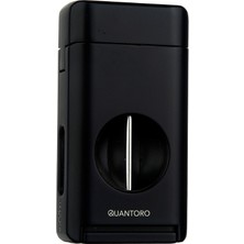 Quantoro Üç Torch V Kesicili Siyah Metal Puro Çakmağı - TRZ1129