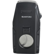 Quantoro Çift Torch Pürmüz Düz Kesici/delicili Siyah Metal Puro Çakmağı - TRZ1125