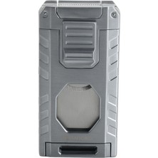 Quantoro Üç Torch Pürmüz Easy S/iğneli/delicili Gümüş Metal Puro Çakmağı - TRZ1168
