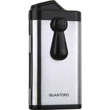Quantoro Çift Torch Pürmüz Delicili Gümüş Metal Puro Çakmağı - TRZ1150