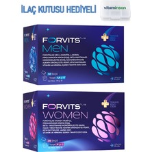 Forvits Lab Men 174 gr 30 Saşe + Forvits Lab Women 180 gr 30 Saşe Ilaç Kutusu Hediyeli