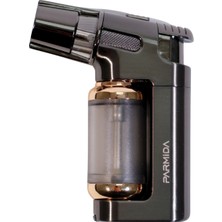 Parmida Tek Torch Pürmüz Gunmetal Masa Tipi Metal Puro Çakmağı - TR9250