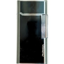 Parmida Soft Flame Siyah Gümüş Metal Puro Çakmağı - TR9542