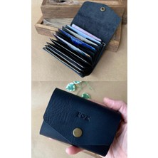 Alesta Leather Atelier (Isim Yazıyoruz) Akordeon Kartlık - Hakiki Deri El Yapımı