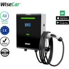 Wisecar Wt1 Smart Kartlı 7.4 Kw Duvar Tipi Elektrikli Araç Şarj Istasyonu Kablolu