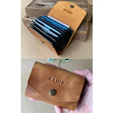 Alesta Leather Atelier (Isim Yazıyoruz) Akordeon Kartlık - Hakiki Deri El Yapımı