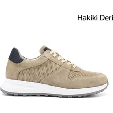 Gönderi(r) Erkek Kum Nubuk  Bağcıklı Hakiki Deri Comfort Sneaker