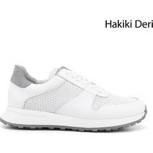 Gönderi(r) Erkek 001-Beyaz  Bağcıklı Hakiki Deri Comfort Sneaker