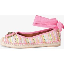 Kurt Geiger Pimlico Tie Ballet Taşlı Pembe Kadın Babet
