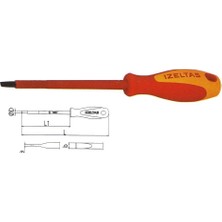 İzeltaş Izeltaş 1000V Izoleli Elektrikçi Düz Uçlu Tornavida - 4140174100