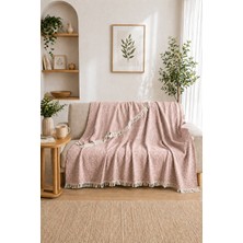 Siena Pudra Koltuk Örtüsü Şalı 170X210 cm Saçaklı