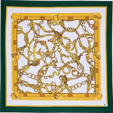 QEF Desenli Twill Ipek Eşarp Aglae