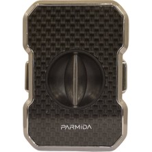 Parmida Gümüş Karbon Desenli Metal Puro Makası Kesici - TR7963