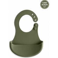 Siliconly Bpa Içermeyen %100 Silikon Bebek Mama Önlüğü Kaydırmaz Cepli Bebek Önlüğü