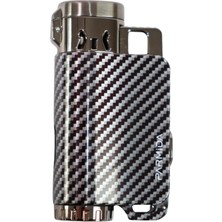 Parmida 3 Torch Pürmüz Siyah Karbon Desenli Puro Çakmağı - TR8976