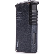 Parmida 3 Torch Pürmüz Siyah Metal Puro Çakmağı - TR7862