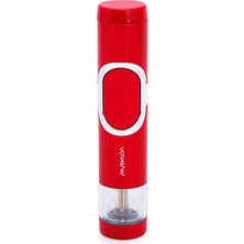 Parmida Tek Torch Pürmüz Kırmızı-Gümüş Metal Puro Çakmağı - TR7229