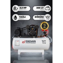 Demr Kompresör Hava Kompresörü Pistonlu 300 Lt 2 Kafa 8 Bar 5.5 Hp I DM-290