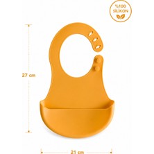 Siliconly Bpa Içermeyen %100 Silikon Bebek Mama Önlüğü Kaydırmaz Cepli Bebek Önlüğü