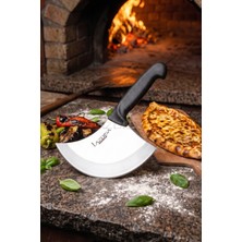 Lazbisa Silver Serisi Mutfak Bıçağı Hilal Börek Pizza Bıçağı Pide Salata Mutfak Bıçak Siyah Sap ( MFT-243 )