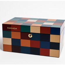 Parmida Dama Desenli Ahşap Sedir Humidor Puro Kutusu - TR8819