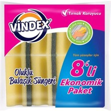 Vindex Klasik Yeşil Sünger Oluklu 8li