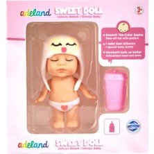 Adeland Sweet Doll Uykucu Bebek Beyaz Renkli Desenli Tak-Çıkar Şapka ile 2-4 Yaş Kız Çocuklar İçin