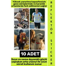 Wintoup #relfektör Kendinden Yapışkanlı Suya Toza Dayanıklı Motosiklet Bisiklet Kask Araç Tamponu Bebek Arabası Çanta Bariyer Petek Dokulu Yüksek Yansıtmalı Altıgen Reflektör Bant Seti 10 Adet