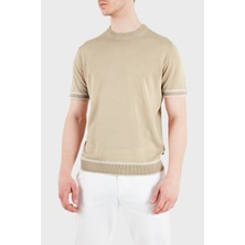 Boss Keten Karışımlı Regular Fit Bisiklet Yaka T Shirt Erkek T Shirt 50560491 286