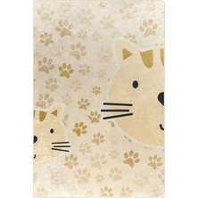 Sultan Halı Kedi Desenli Sarı Çocuk Odası HALISI-4002