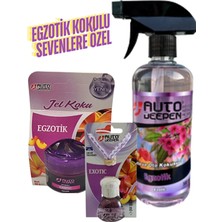 Auto Deepen Autodeepen 3lü Egzotik Oto Koku ve Oda Koku Seti Jel KOKU&SPREY500ML&ASMA Koku