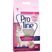Proline Bentonit Bebek Pudrası Kokulu Topaklanan Kedi Kumu 10 Lt Düşük Tozlanma Özelliği